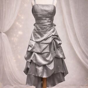 Kids Elegant Silver Evening Gown